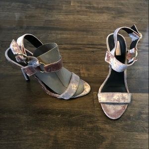 Topshop Pink Velvet Heels